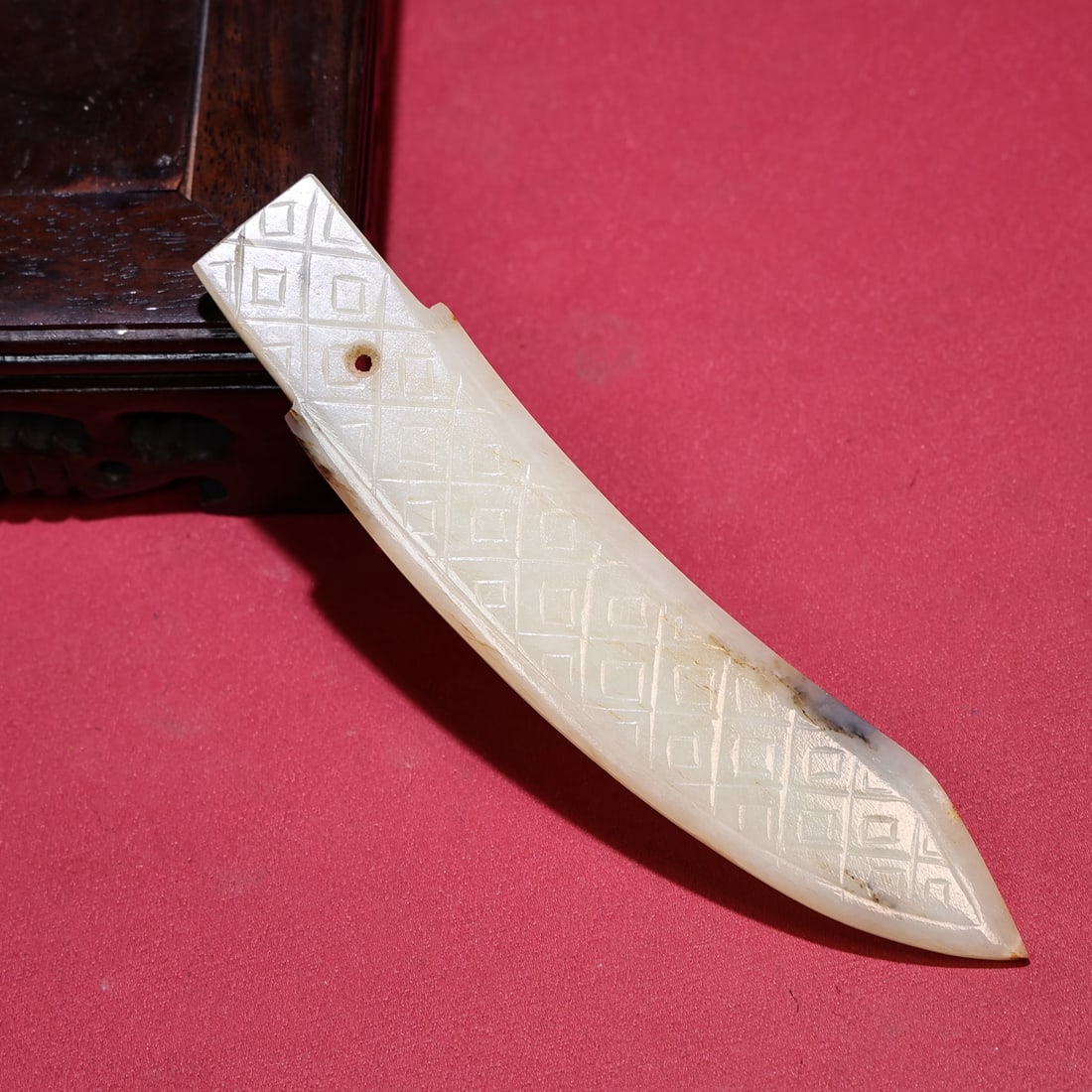 A Exquisite Hetian Jade Knife - 5