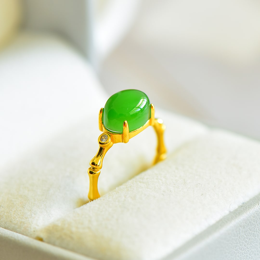 A Exquisite Silver Inlaid Jasper Ring - 3