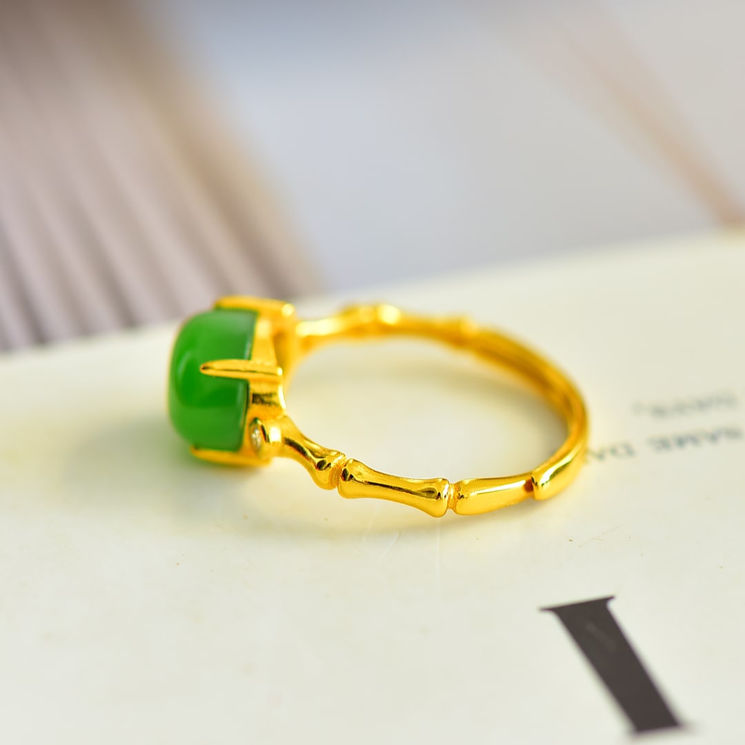 A Exquisite Silver Inlaid Jasper Ring - 4