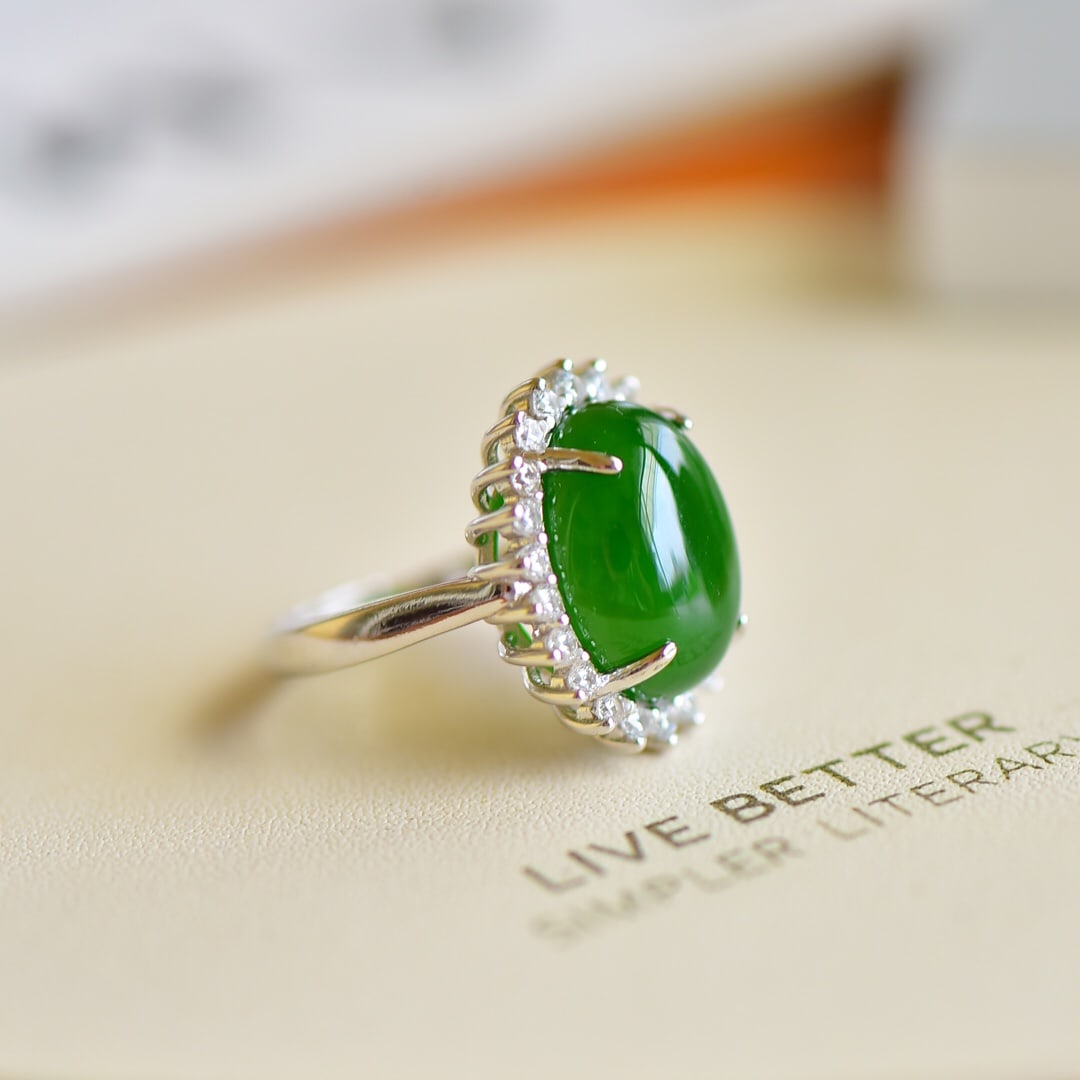 A Exquisite Silver Inlaid Jasper Ring - 3