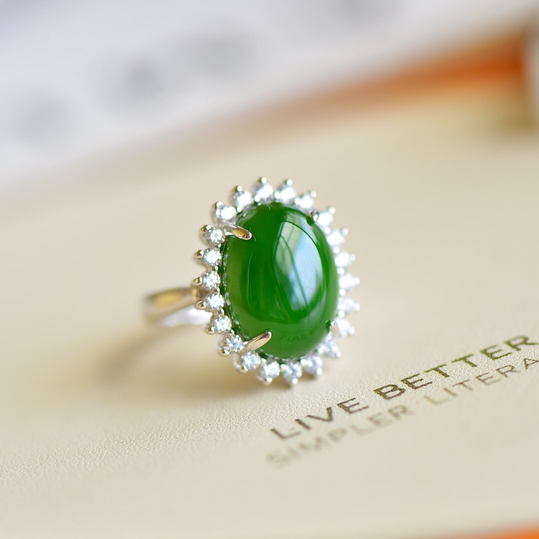 A Exquisite Silver Inlaid Jasper Ring - 4