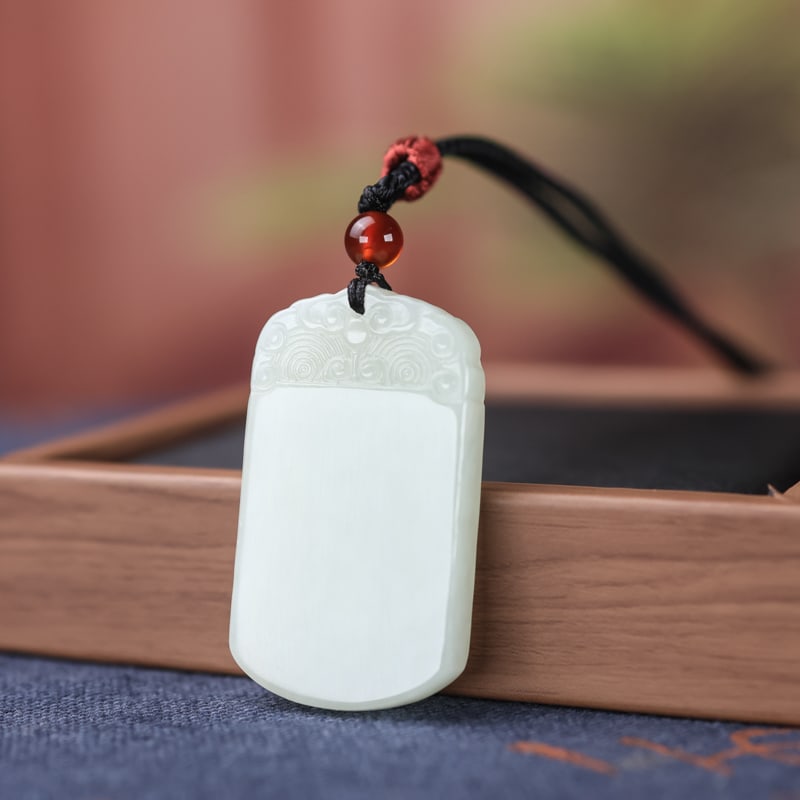 A Exquisite Hotan Jade Auspicious Cloud Pattern Pendant - 4