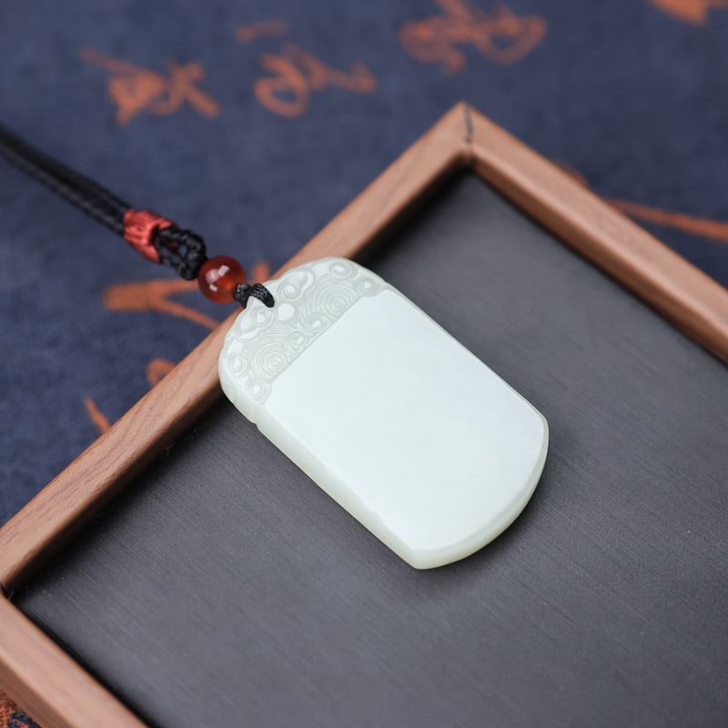 A Exquisite Hotan Jade Auspicious Cloud Pattern Pendant - 5