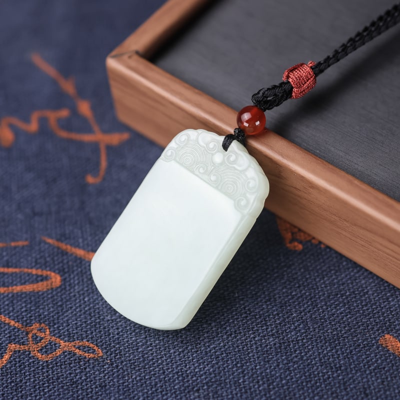 A Exquisite Hotan Jade Auspicious Cloud Pattern Pendant - 6