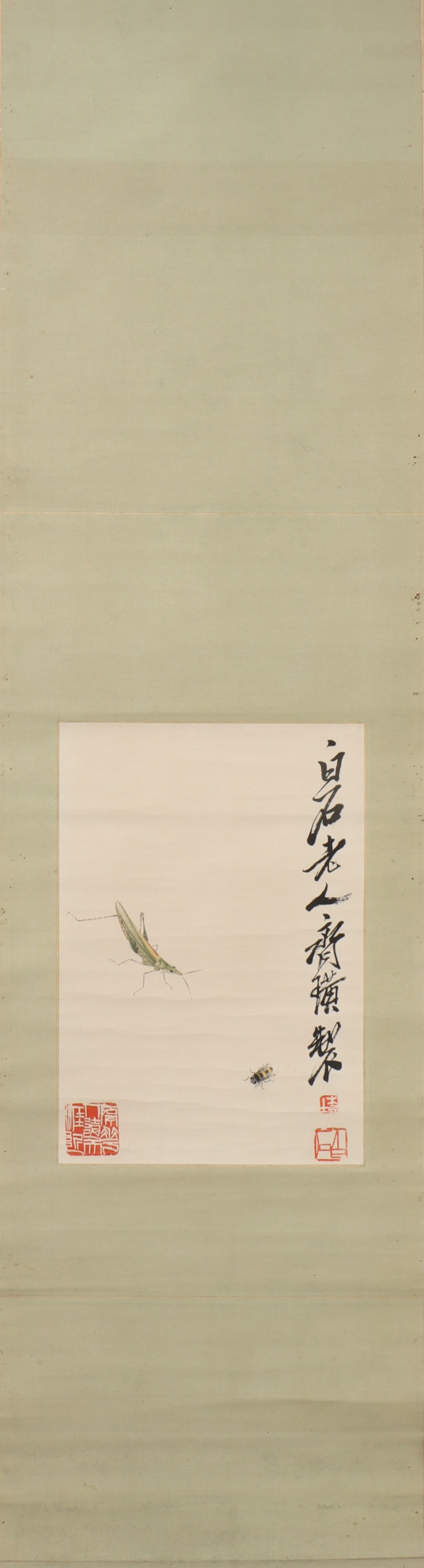 A Chinese Vertical Scroll Ink Painting of Insect on Paper (1 of 5)
