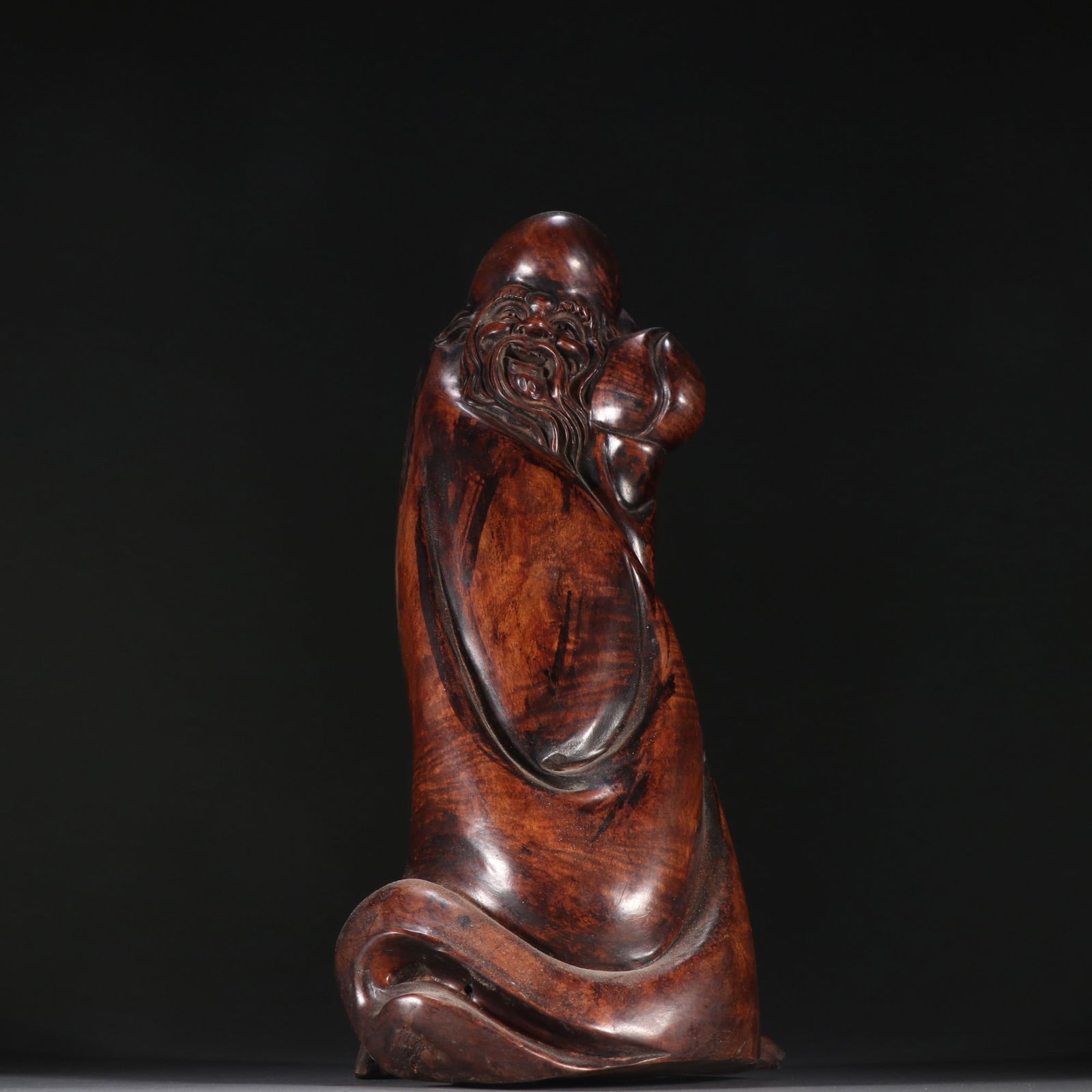 An Exquisite Huanghuali wood Figure Cover with Gold (1 of 9)