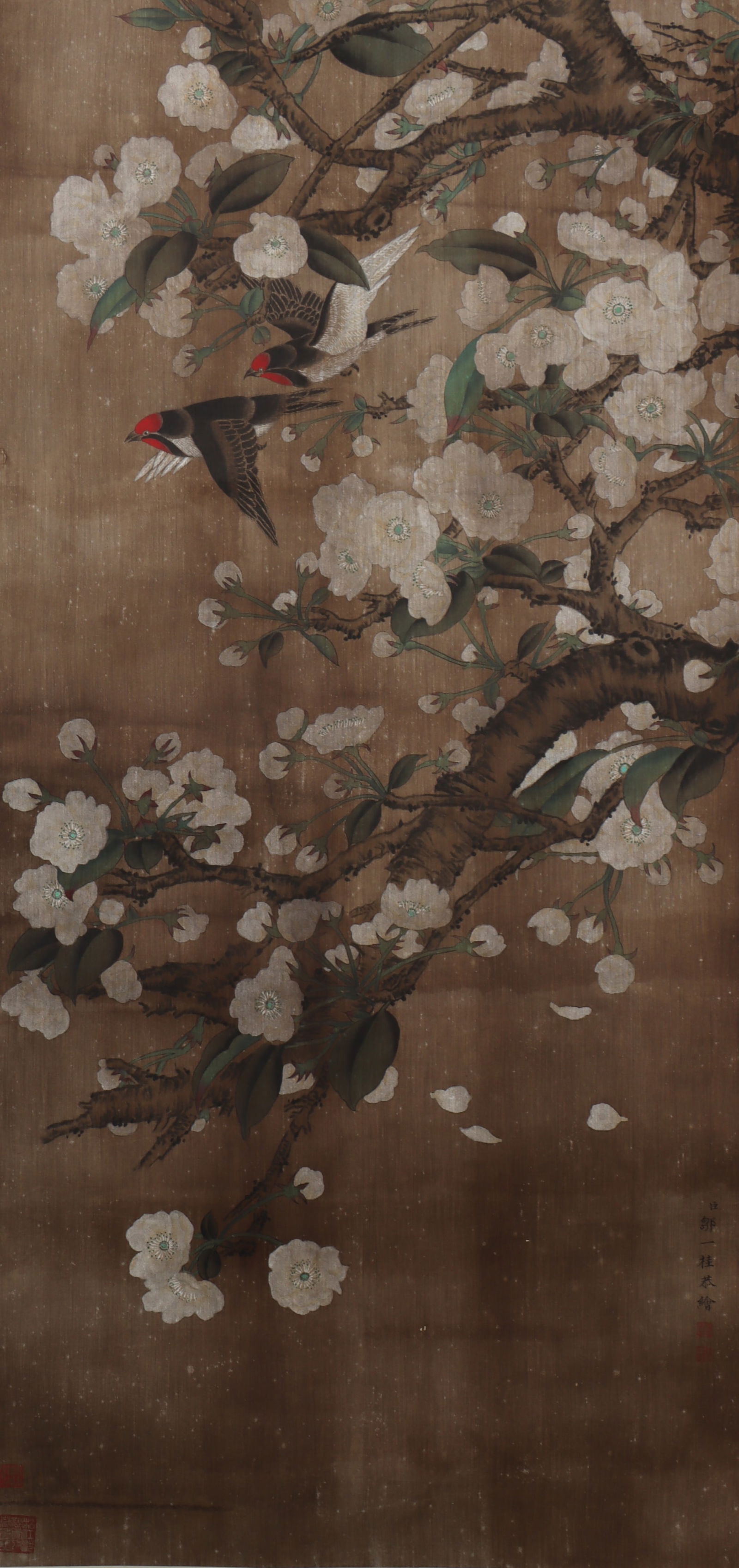 An Fabulous Chinese Ink Flower and Bird By Silk (1 of 4)