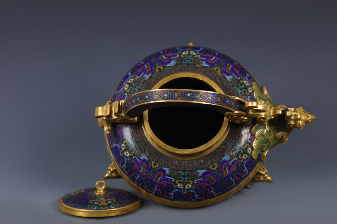 An Exquisite Cloisonne Beast-Face Pattern Ewer - 4