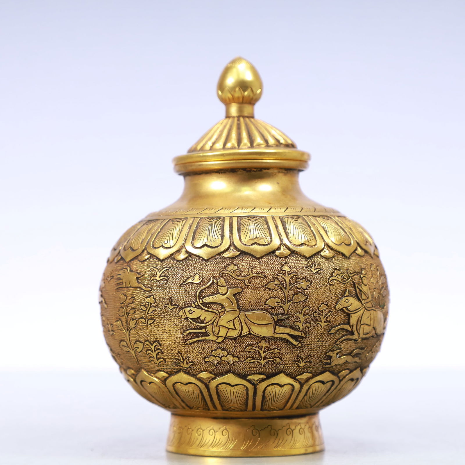A Exquisite Gilt Bronze Character and Story Pattern Vase (1 of 7)