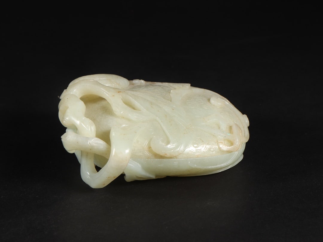An Exquisite White Jade Melon and Fruit Pattern Box - 2