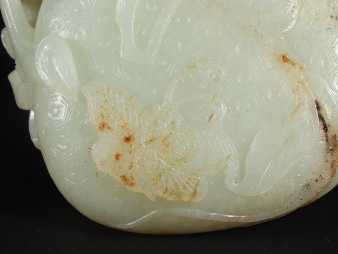 An Exquisite White Jade Melon and Fruit Pattern Box - 8