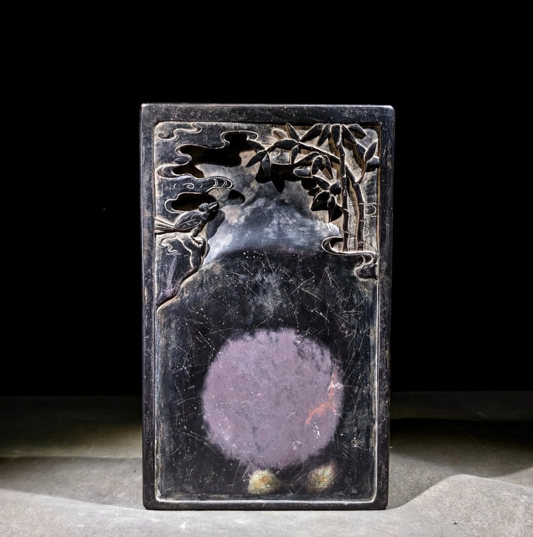 An Exquisite Flower and Bird Pattern with poem Inkstone (1 of 9)