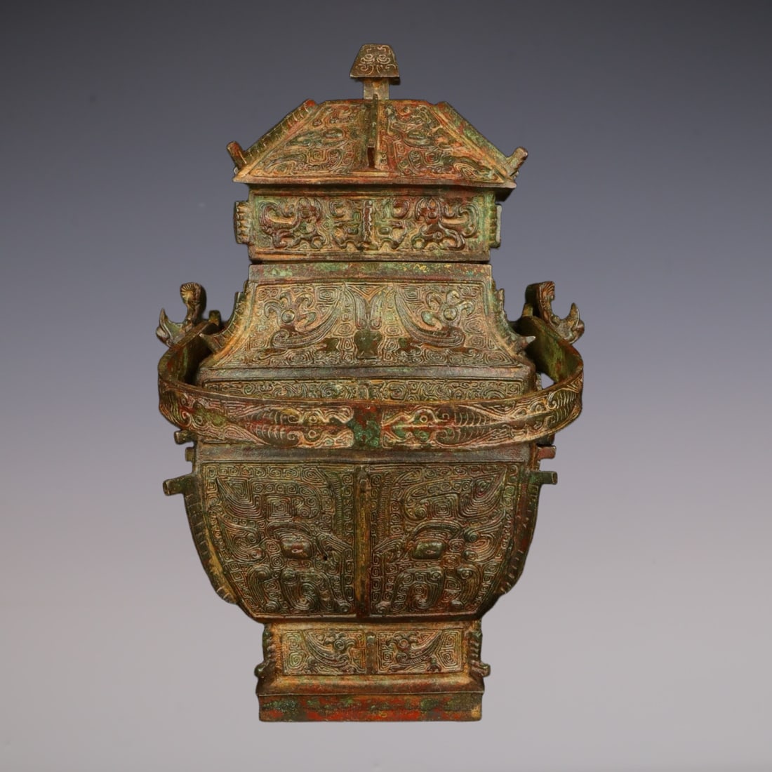 An Exquisite Bronze Beast-Face Pattern Ewer (1 of 9)