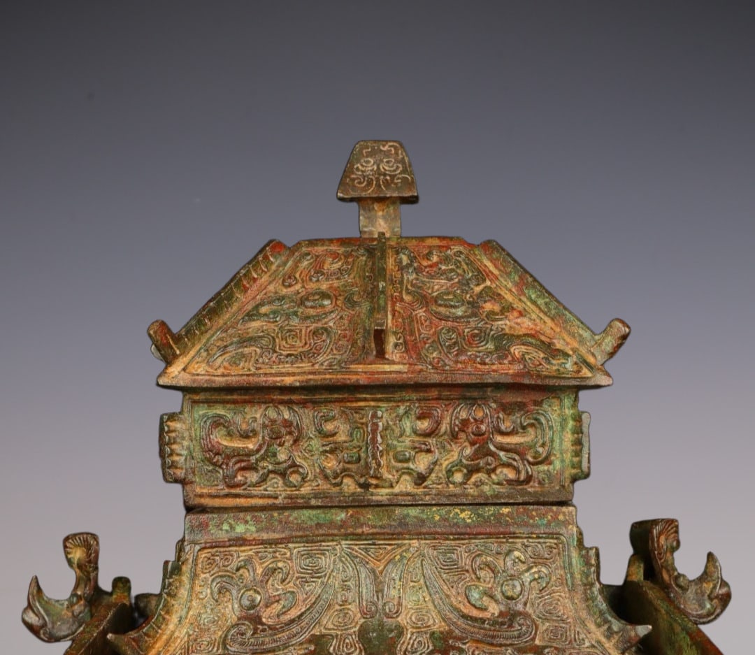 An Exquisite Bronze Beast-Face Pattern Ewer - 2