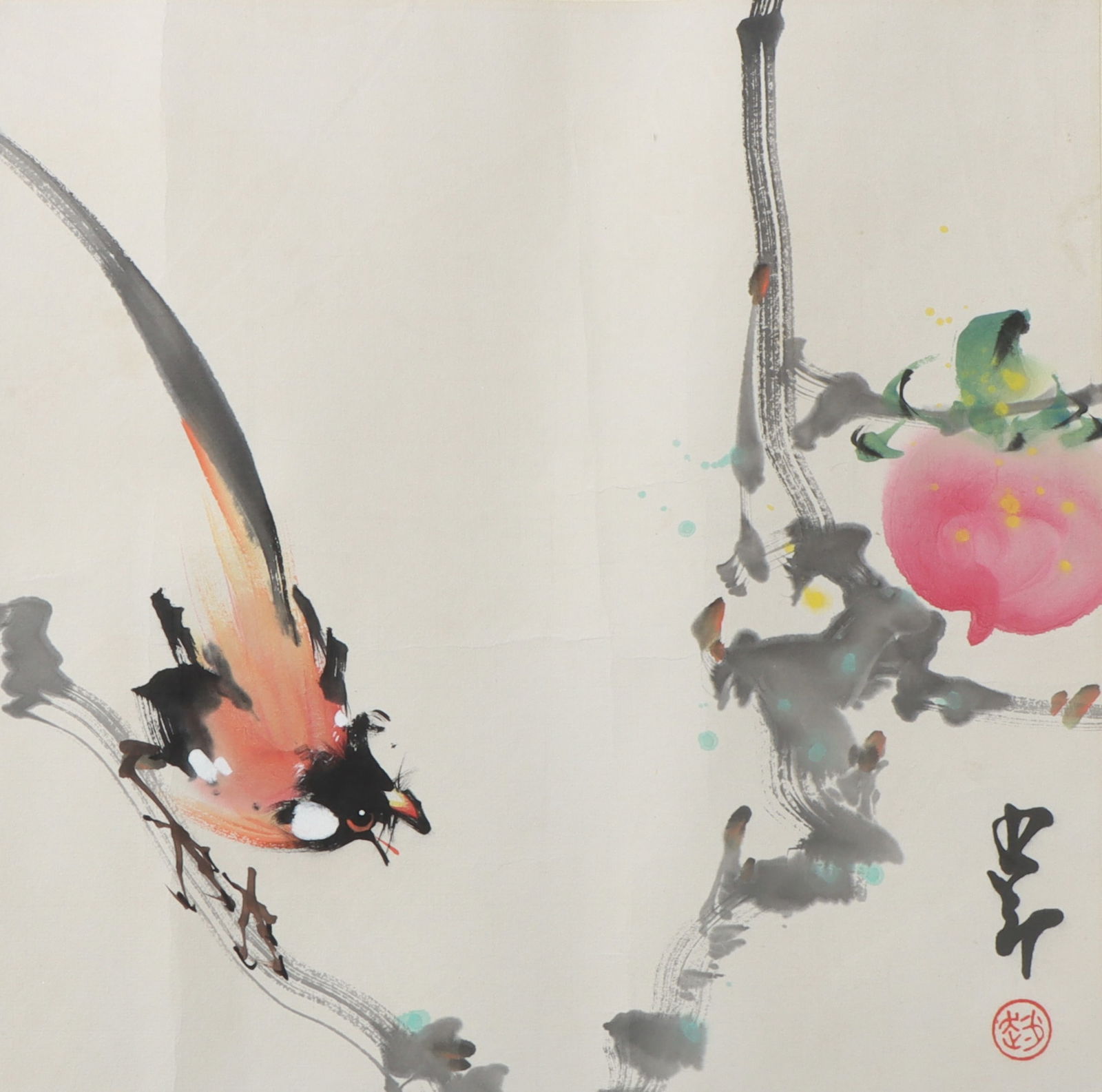 An Fabulous Chinese Ink Flower and Bird By Paper (1 of 3)