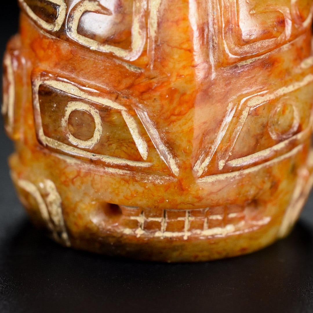 An Exquisite White Jade Beast-Face Pattern Ring - 6