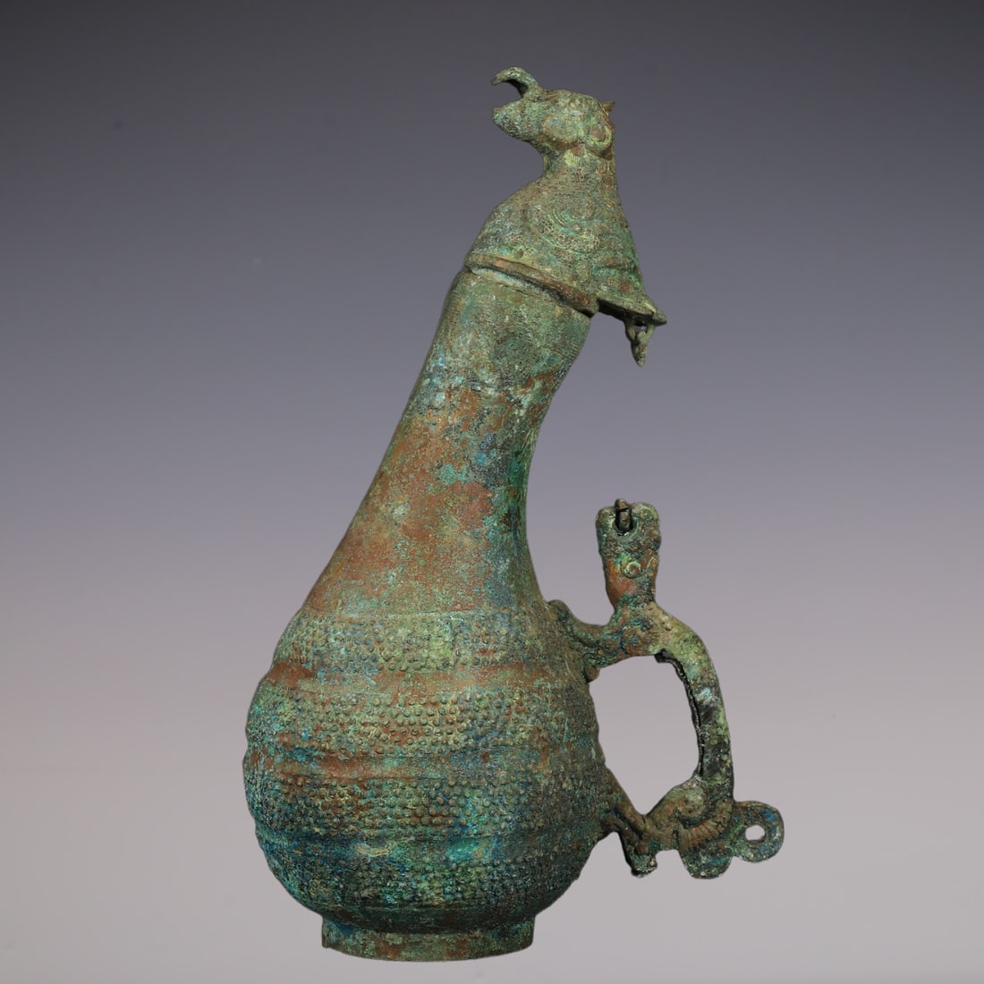 An Exquisite Bronze Bird Pattern Ewer - 6