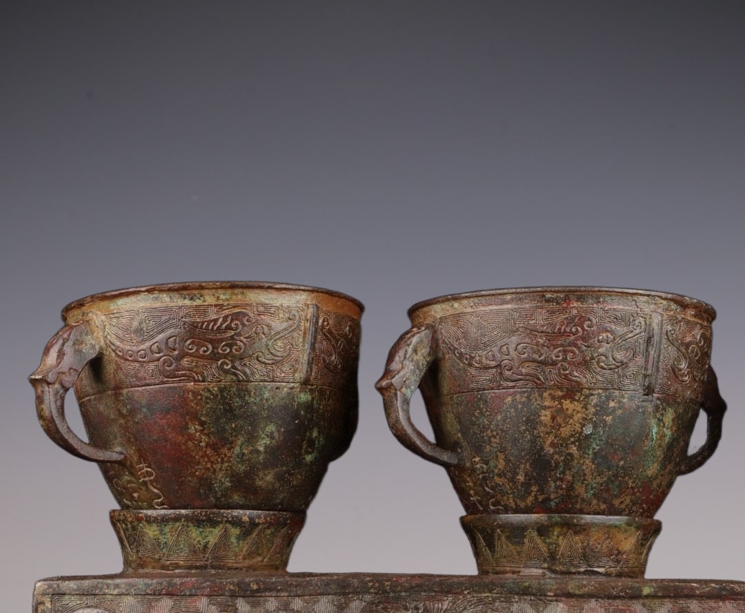 An Exquisite Bronze Bird Pattern Cup - 2