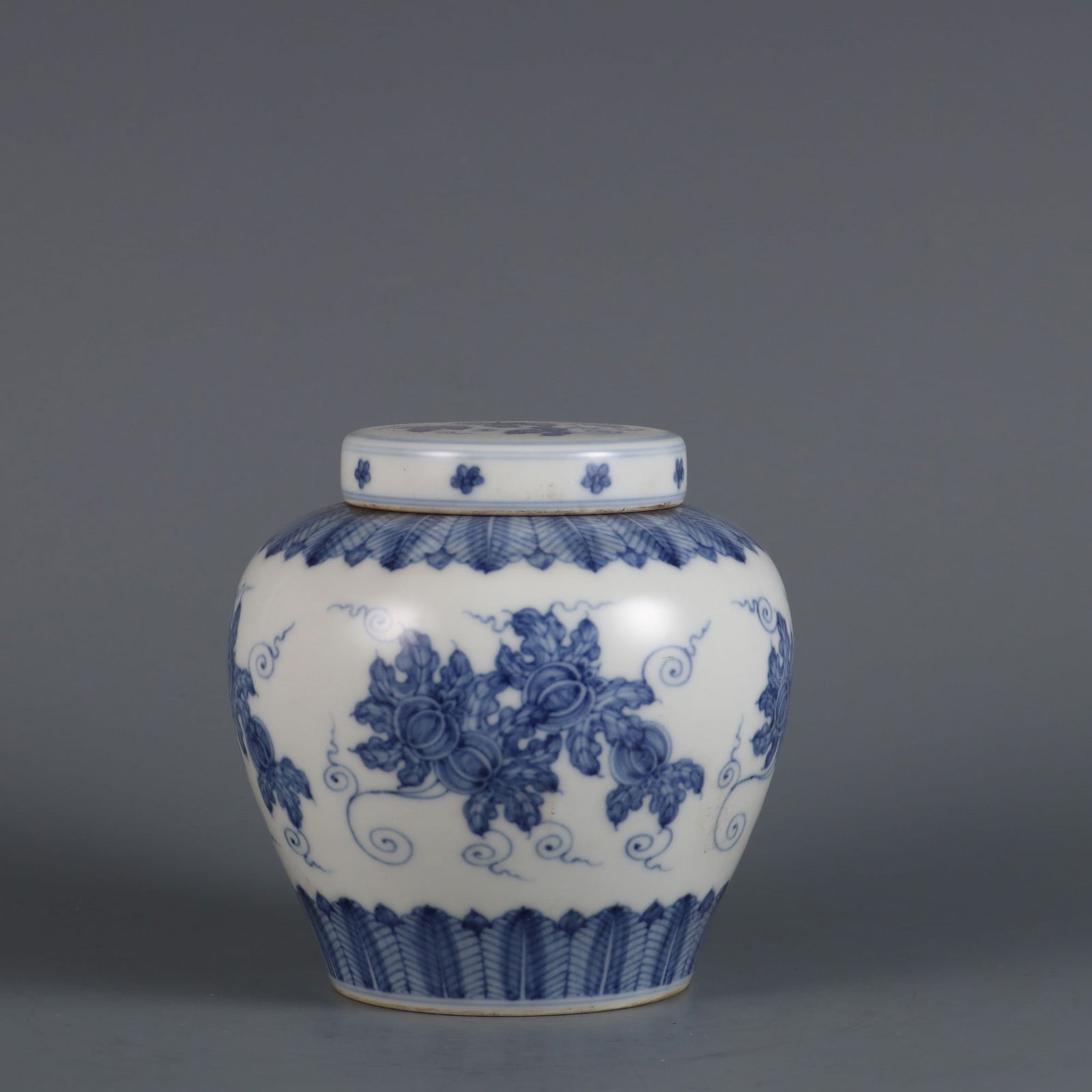 An Exquisite Blue and White Flower and Fruit Pattern Jar (1 of 9)