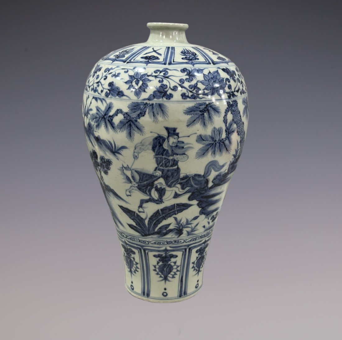 An Exquisite Blue and White Lotus Pattern Character and Story Pattern Vase (1 of 9)
