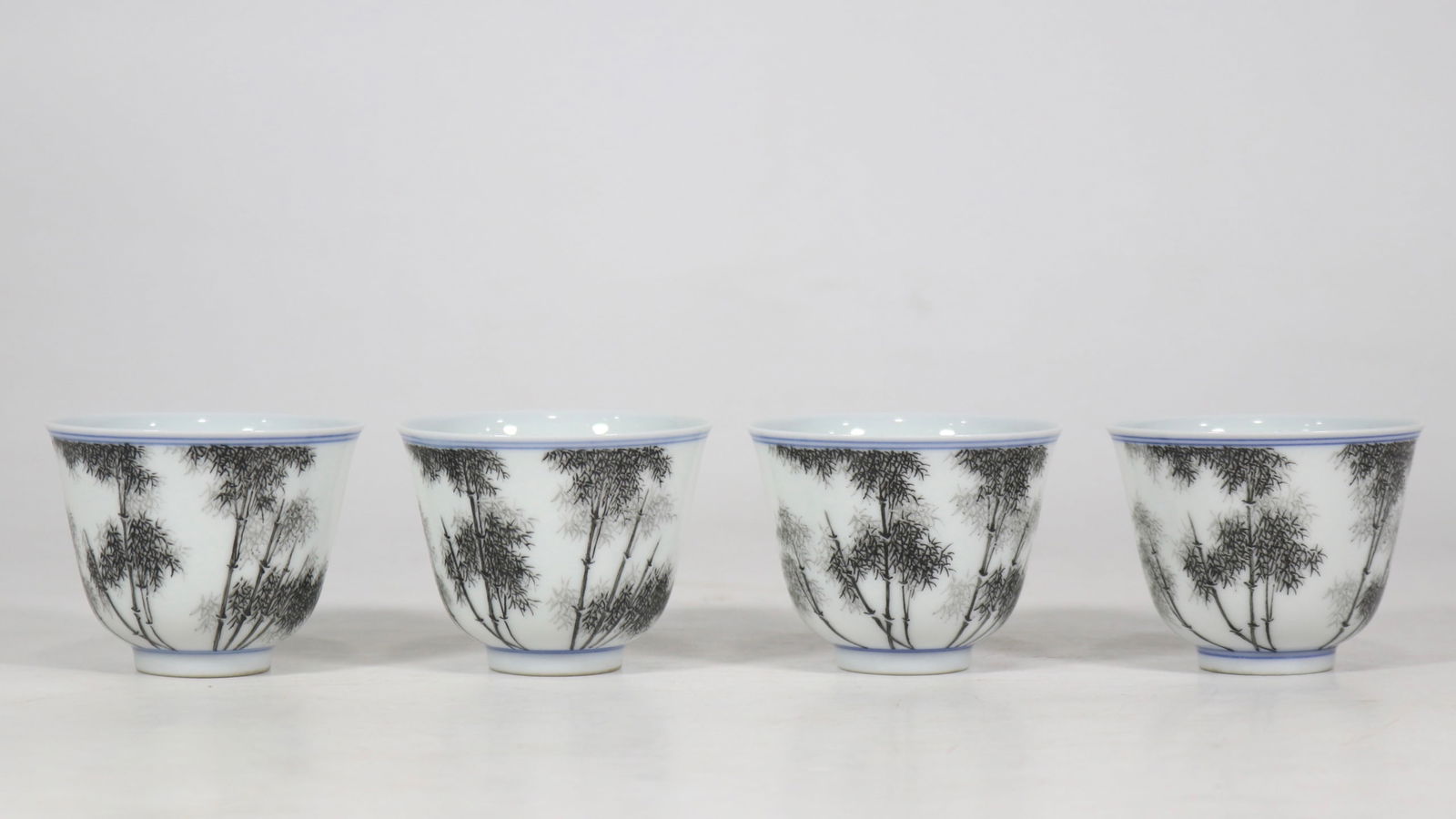 A Set of Fine Ink Color Bamboo Pattern Cup (1 of 9)