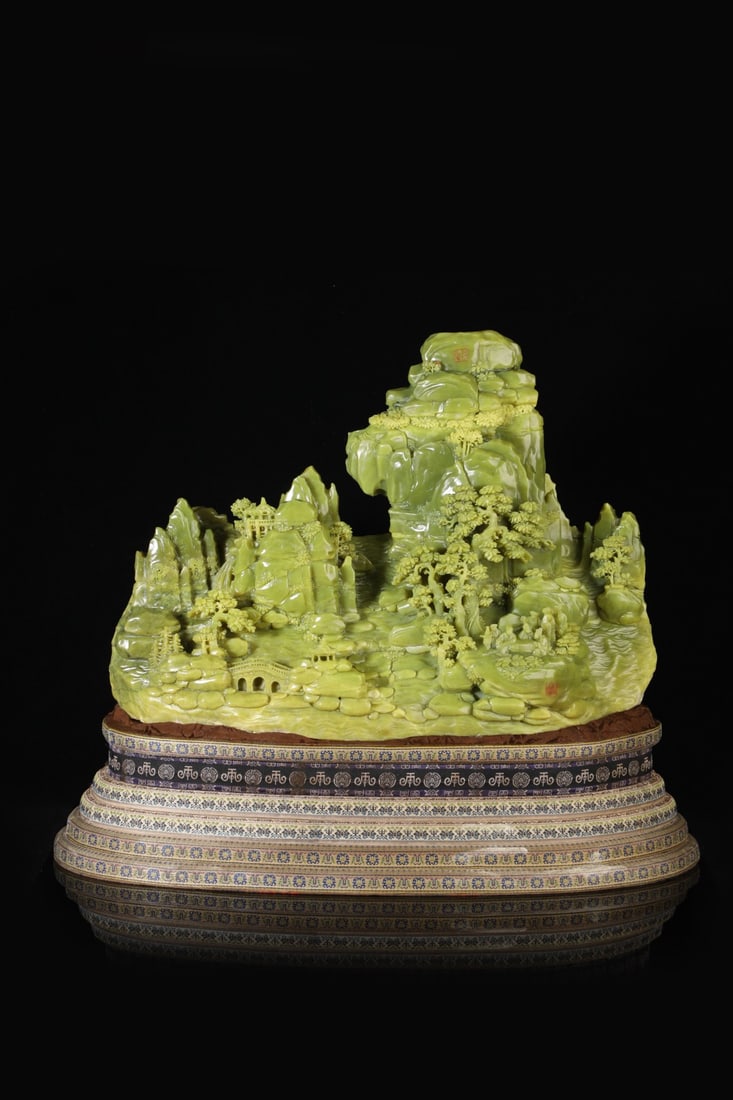 An Exquisite Yellow Jade Landscape and Figure Pattern Ornament (1 of 11)
