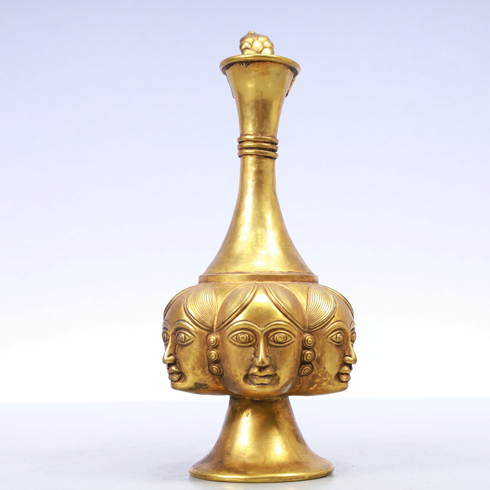 A Exquisite Gilt Bronze Human face pattern Ewer - 8