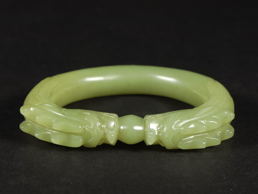 An Exquisite Yellow Jade Dragon Pattern Bracelets - 7