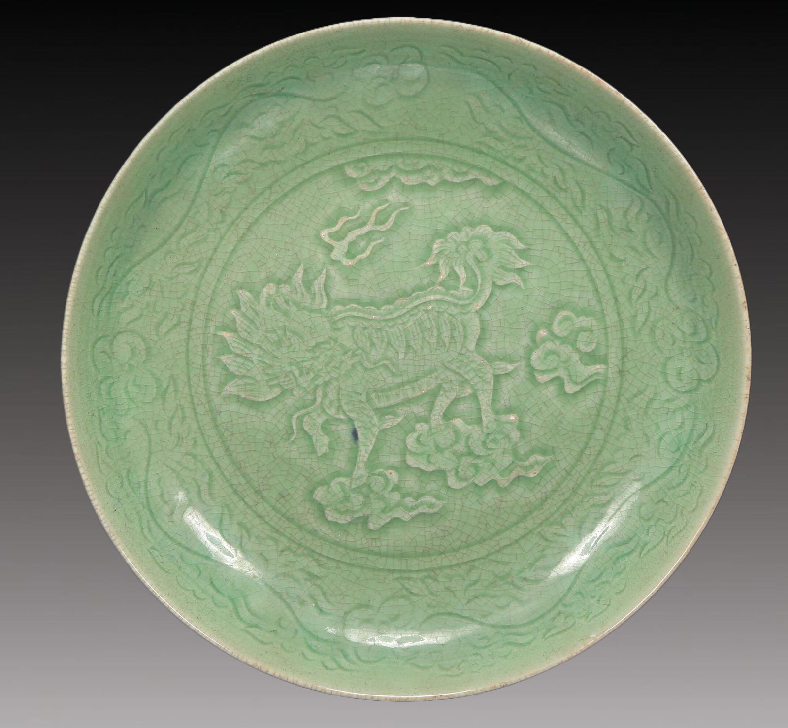 A Gorgeous Longquanyao 'Kylin' Dish (1 of 4)