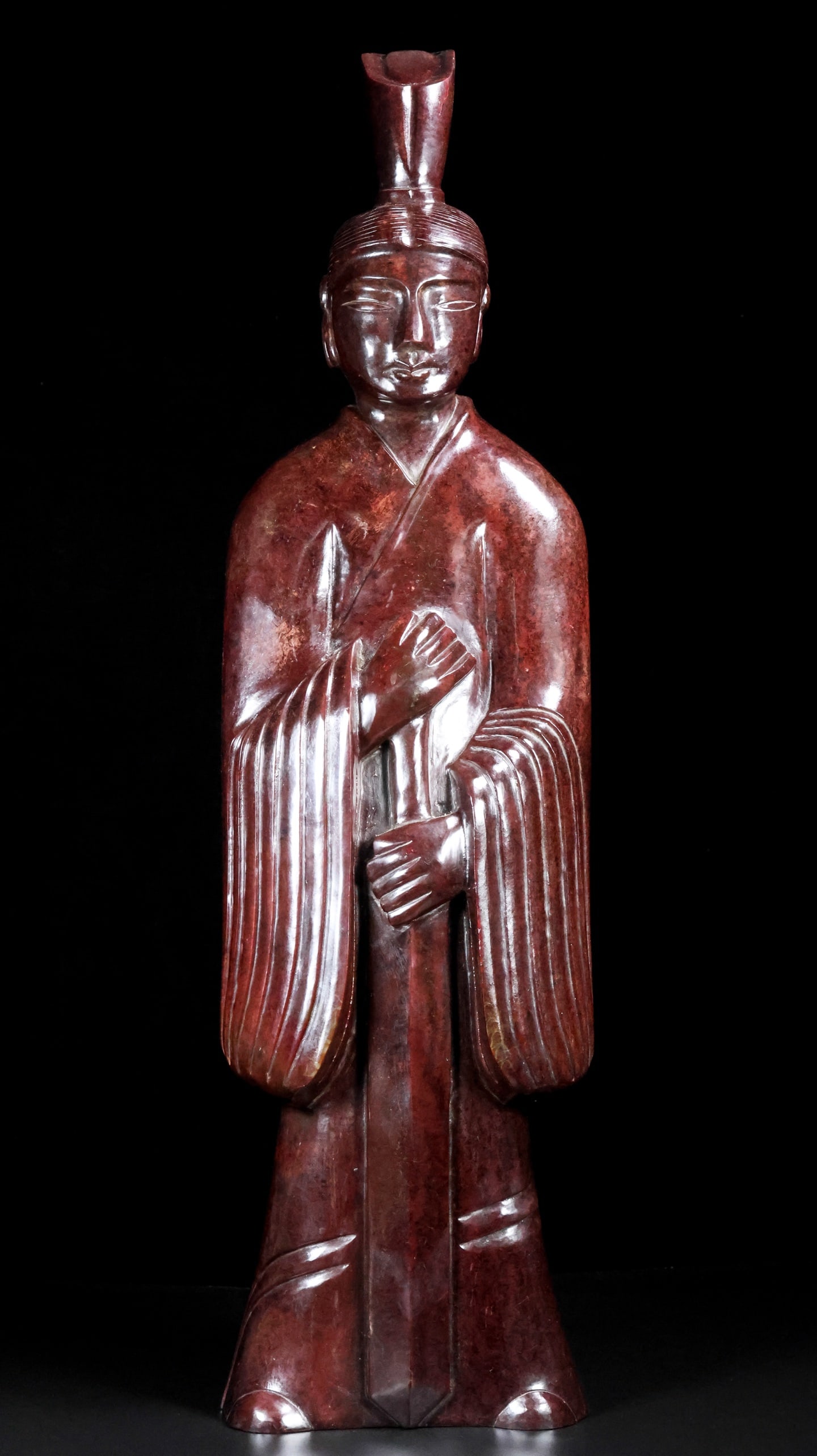 An Exquisite White Jade Figure Ornament: An Exquisite White Jade Figure Ornament,Qing Dynasty,China,Size:6.7inx3.9inx25.2in,Weight:16500g 白玉人物摆件,中国清代