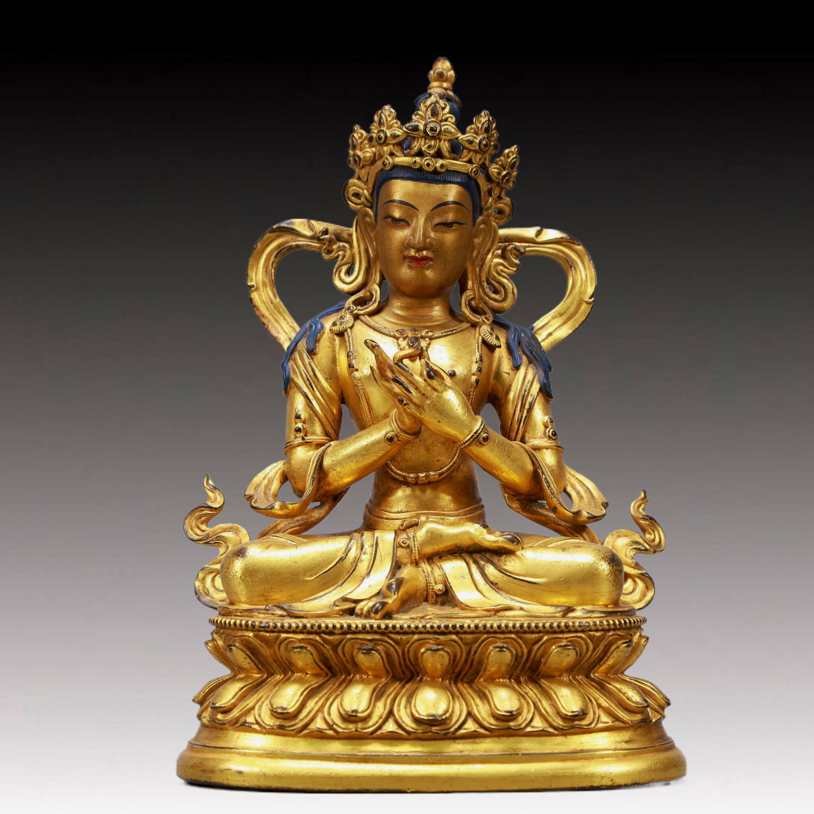 A Solemn Gilt Bronze Statue of Bodhisattva (1 of 9)