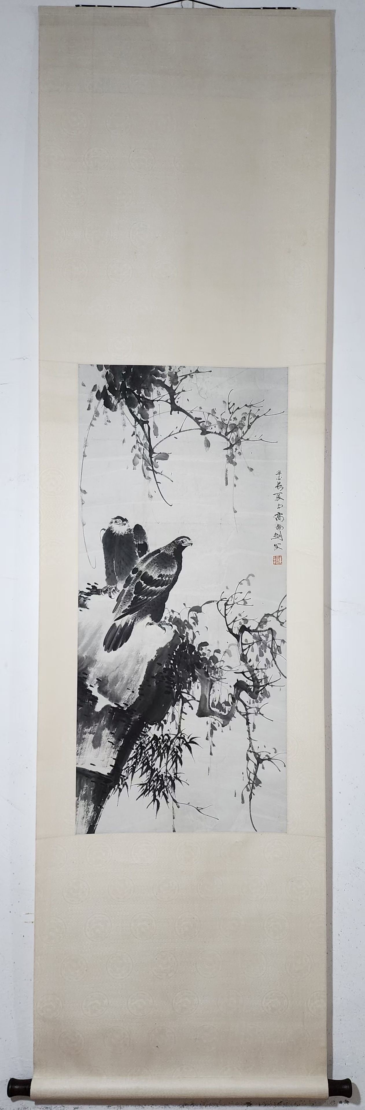 A Chinese Vertical Scroll Ink Painting of Eagle on Paper,Gao Jianfu (1 of 9)