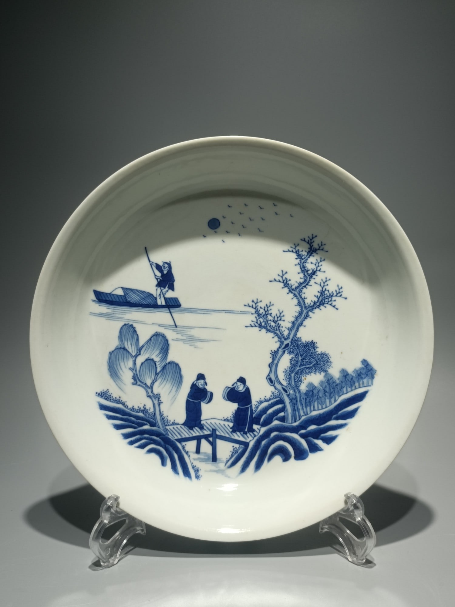 An Exquisite Blue and White Character and Story Pattern Plate (1 of 9)