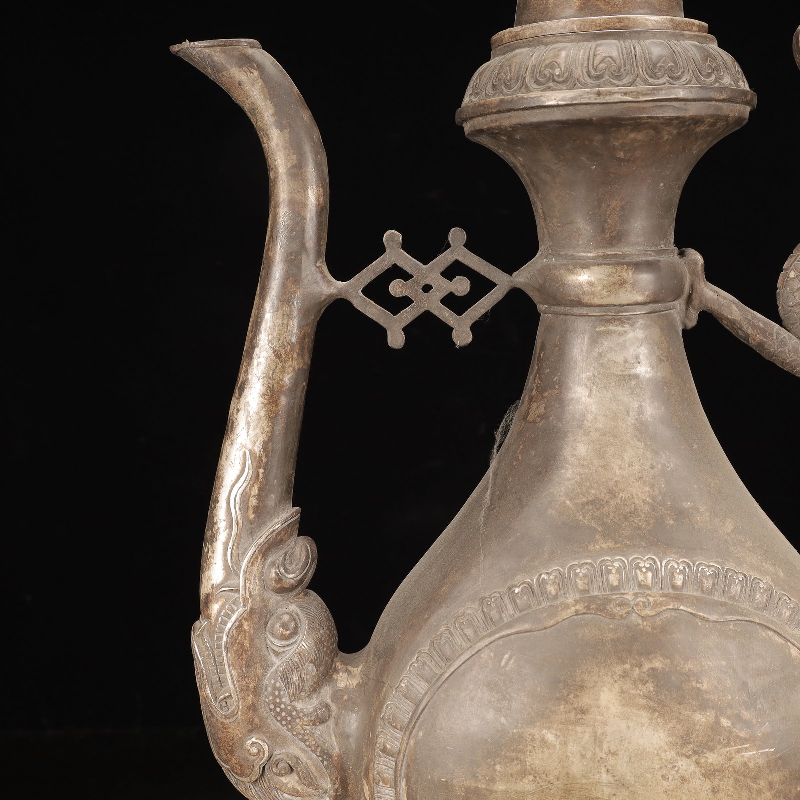 A Huge Silver Dragon Pattern Ewer - 4