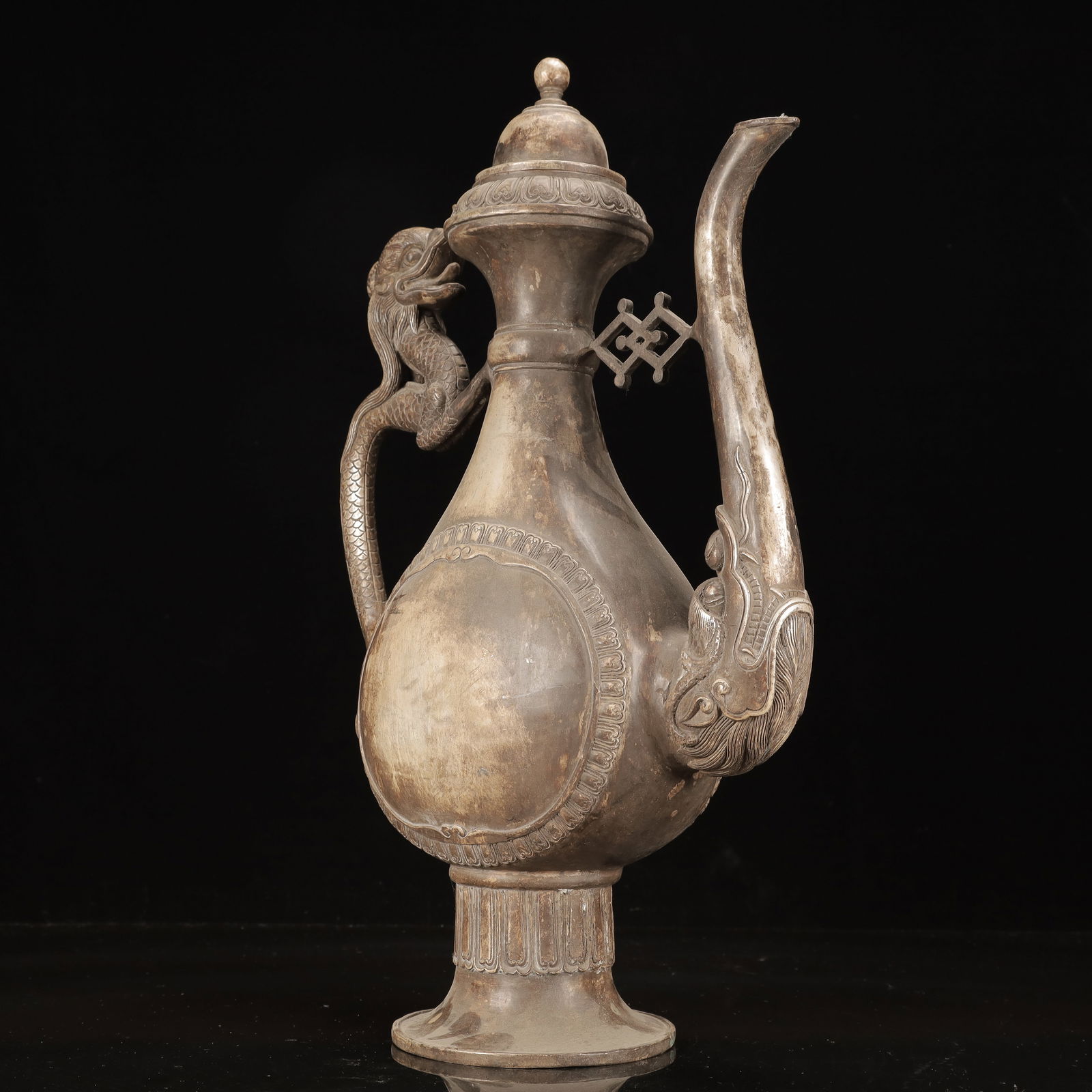 A Huge Silver Dragon Pattern Ewer - 7