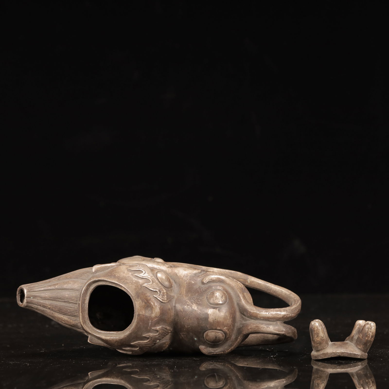 An Exquisite Silver Dragon Pattern Ewer - 7