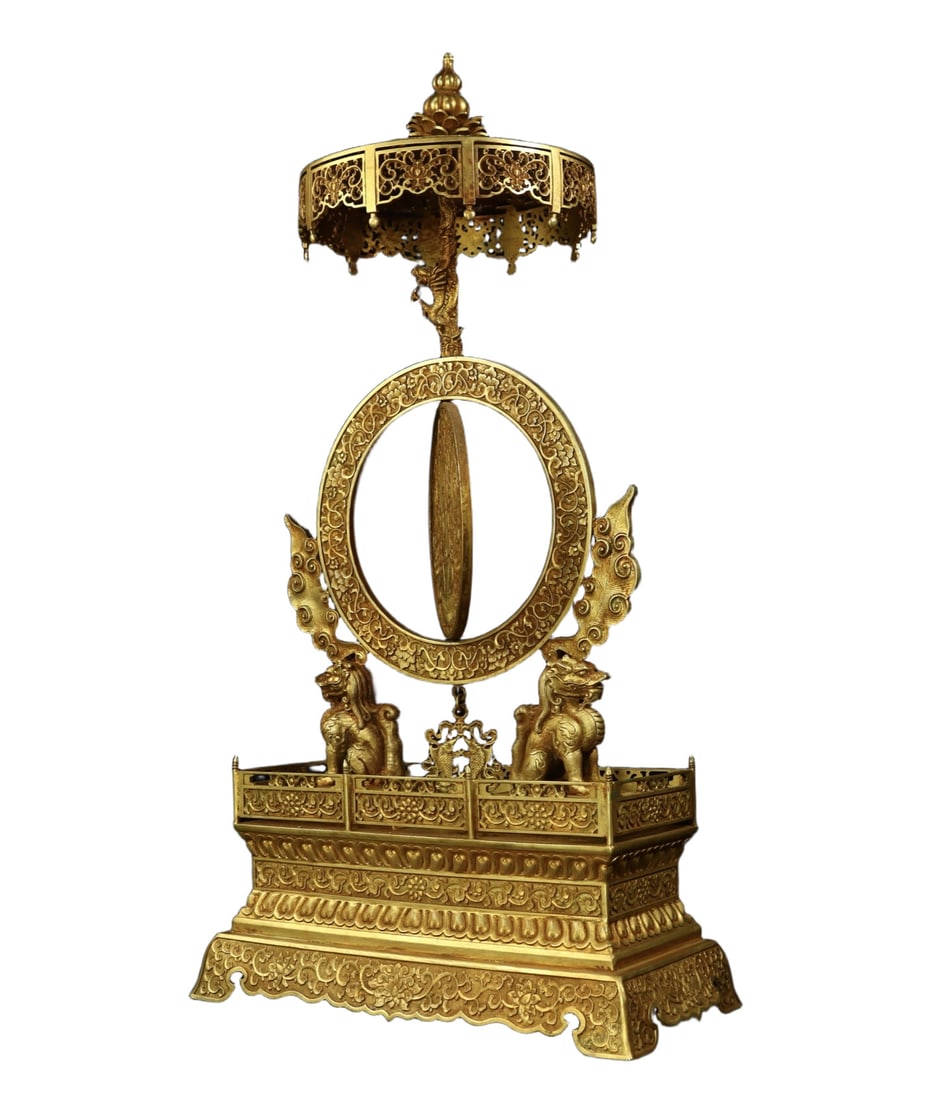 A Huge Gilt Bronze Buddha Statue Pattern Screen - 2