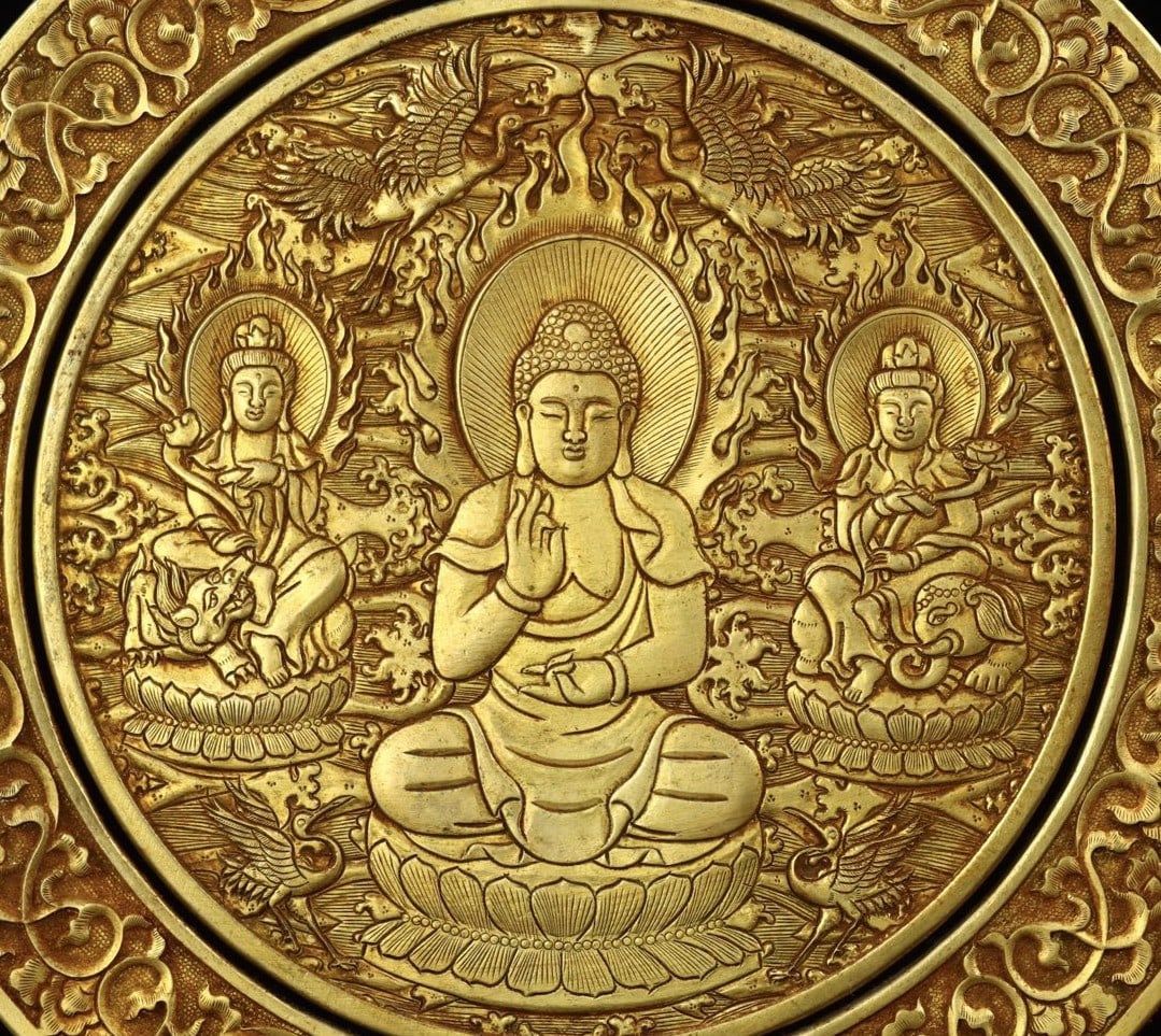 A Huge Gilt Bronze Buddha Statue Pattern Screen - 5