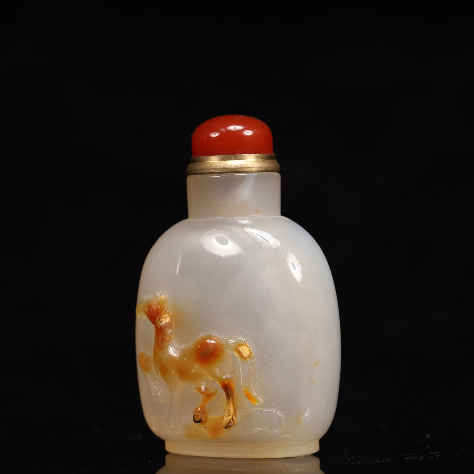 An Exquisite Agate Horse Pattern Snuff Bottle - 2