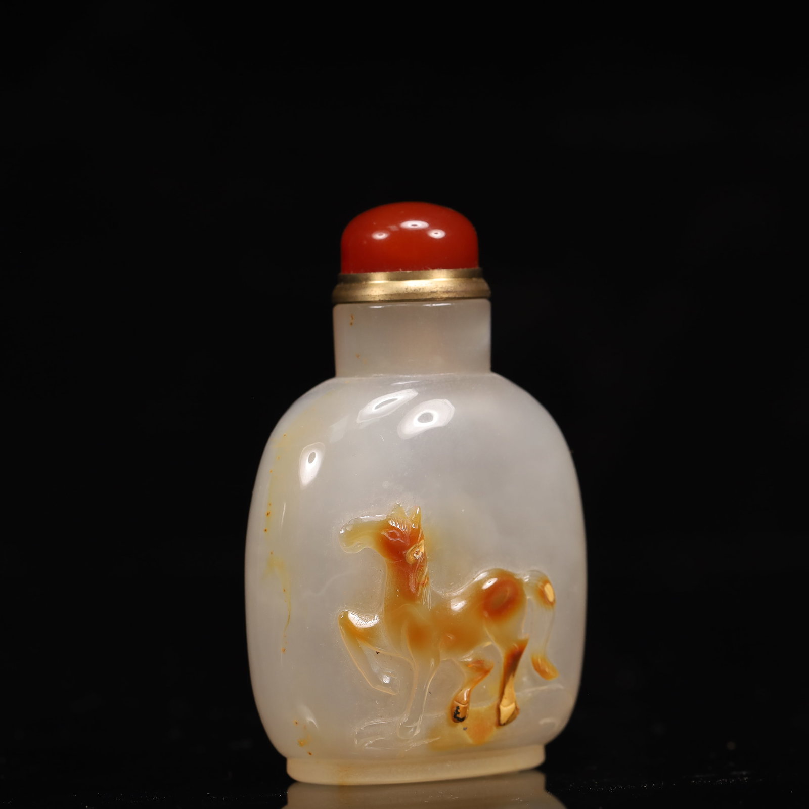 An Exquisite Agate Horse Pattern Snuff Bottle - 3