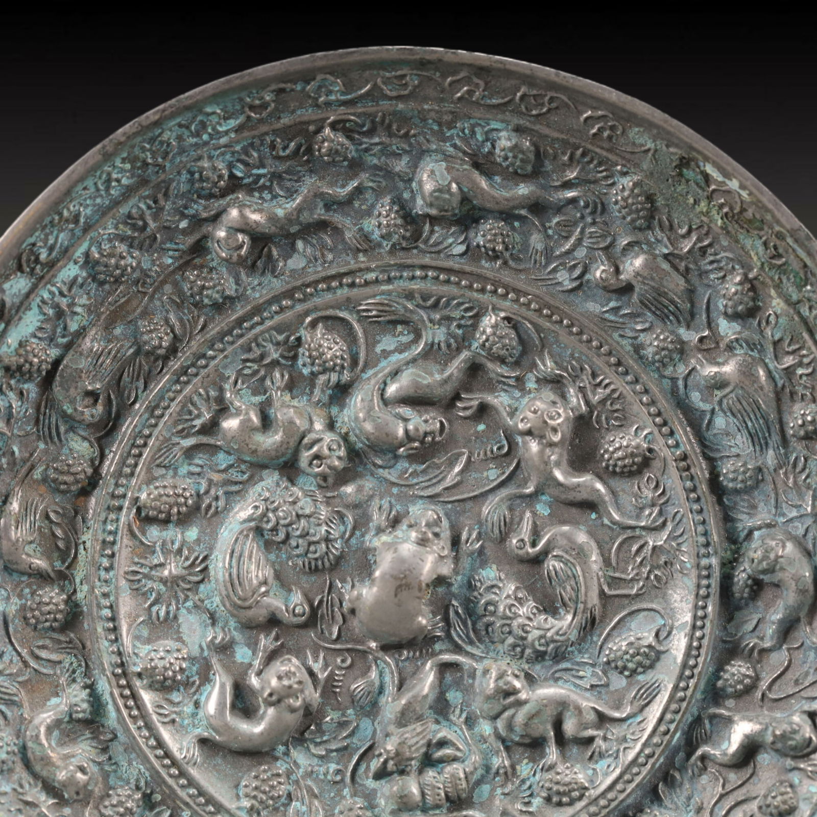 An Archaic Bronze Auspicious Beast Pattern Mirror - 2