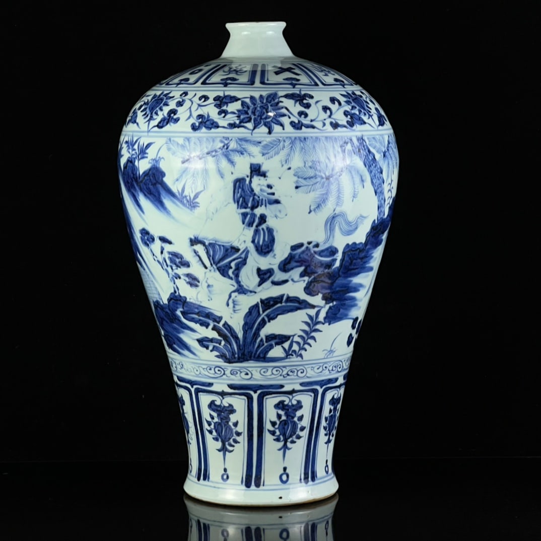 A Huge Blue and White Character and Story Pattern Vase (1 of 8)