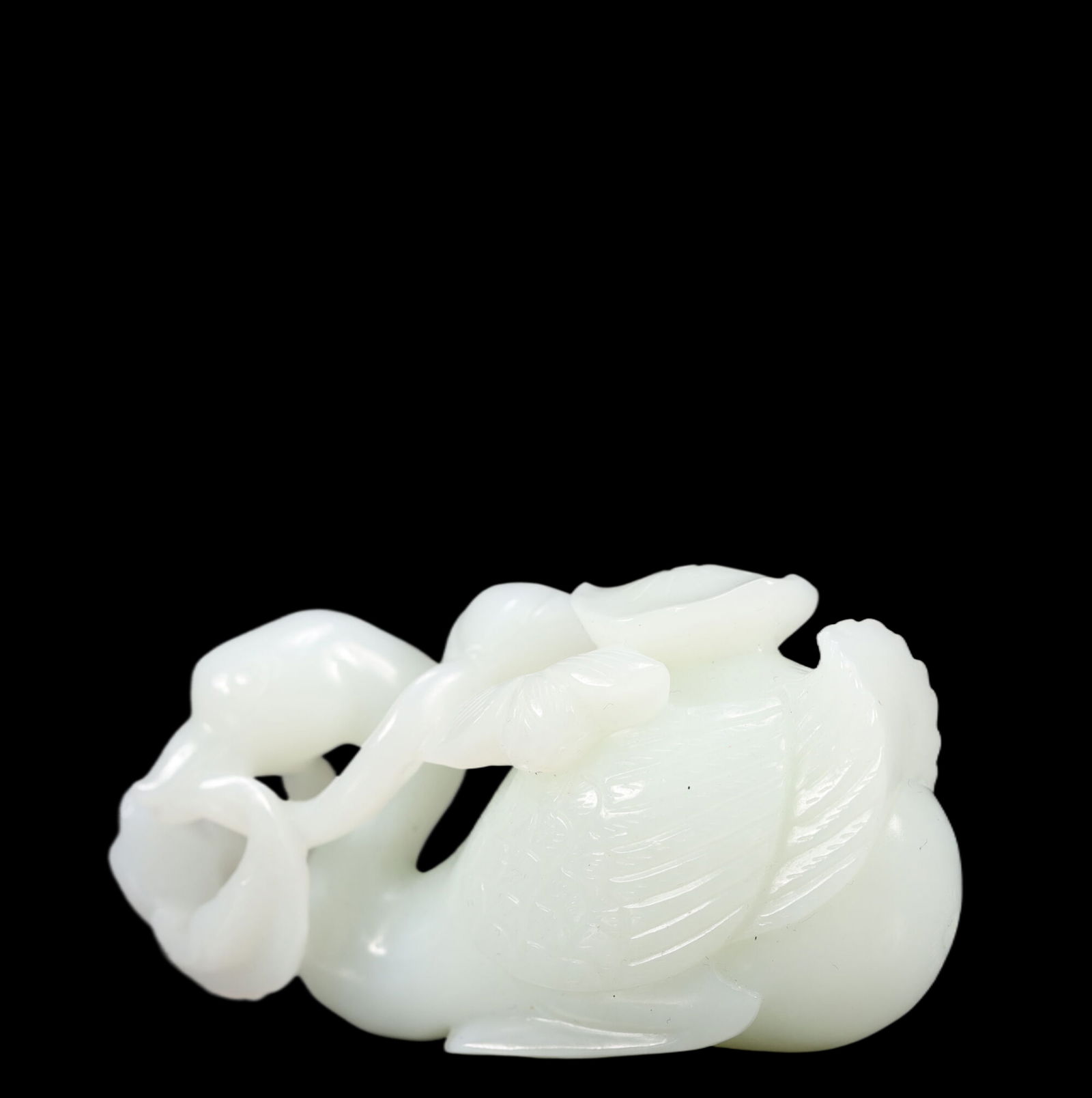 An Exquisite White Jade Goose Ornament - 2