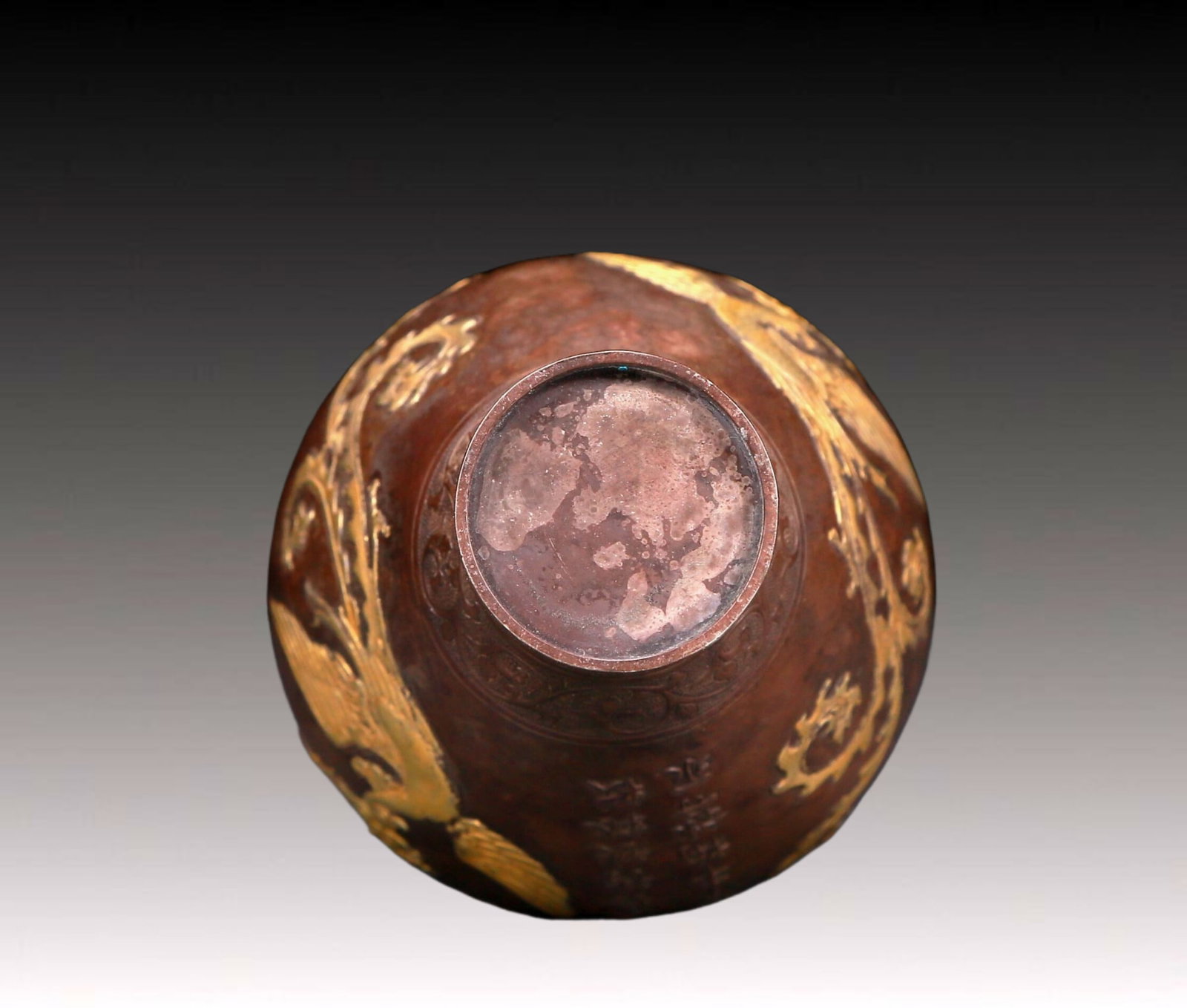 An Exquisite Silver Painted Gold Phoenix Pattern Vase - 5