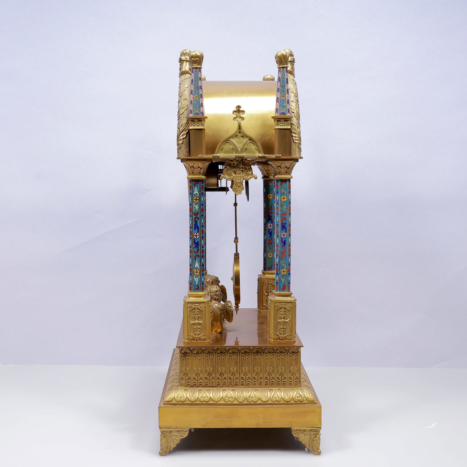 An Exquisite Cloisonne Figure Pattern Table Clock Ornament - 5