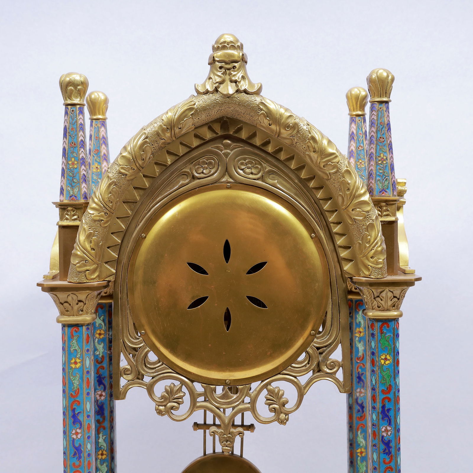 An Exquisite Cloisonne Figure Pattern Table Clock Ornament - 8