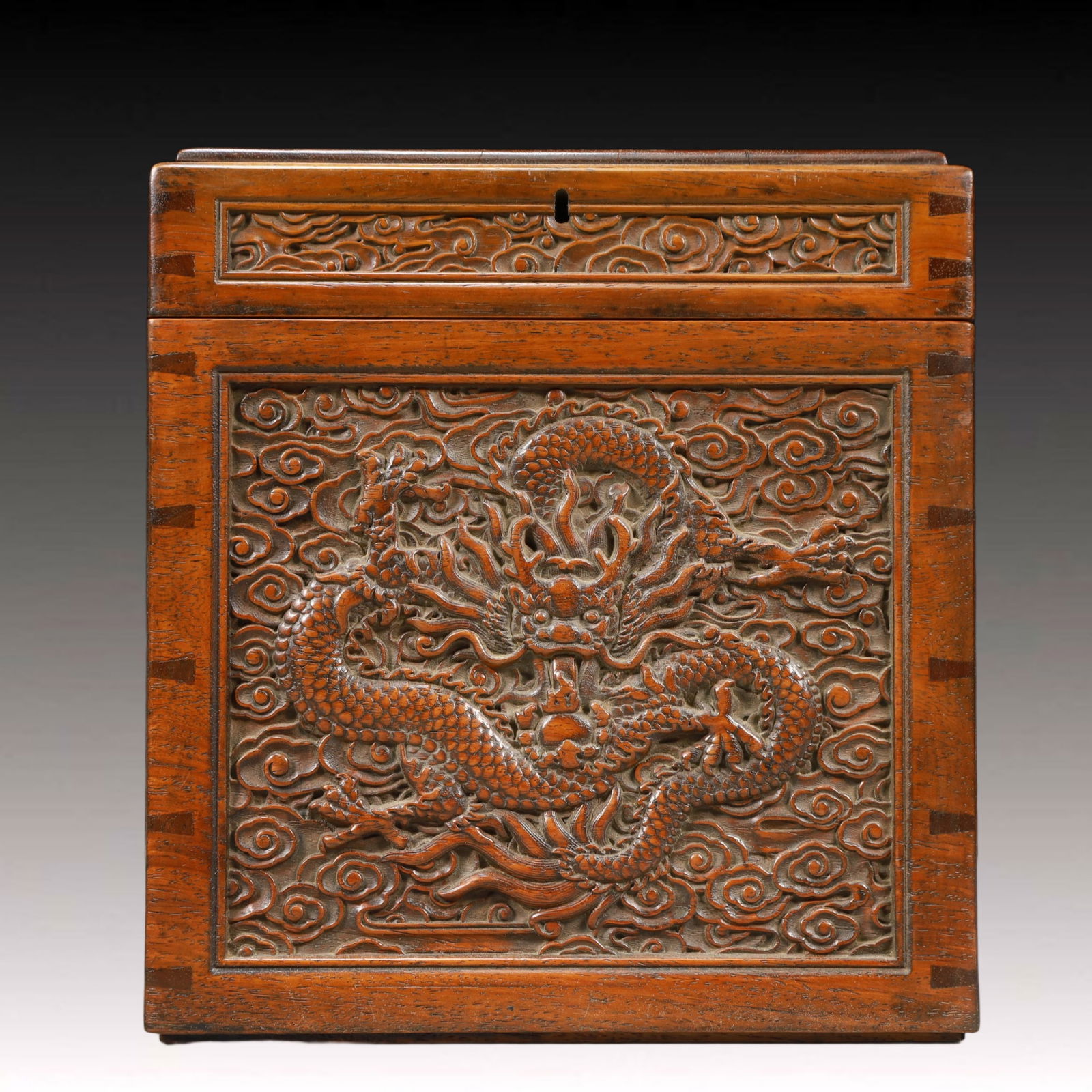 An Exquisite Boxwood Dragon Pattern Box - 4