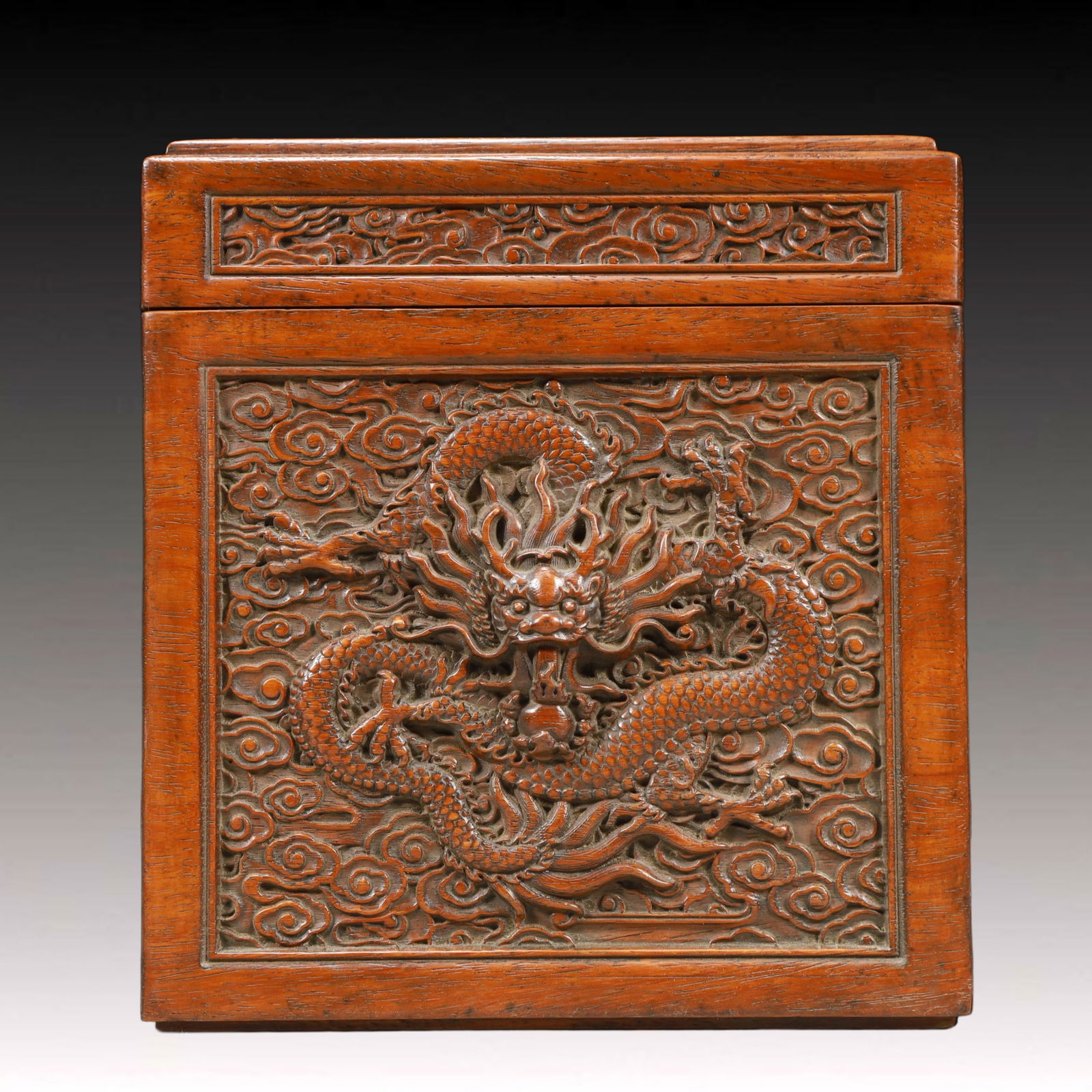 An Exquisite Boxwood Dragon Pattern Box - 5