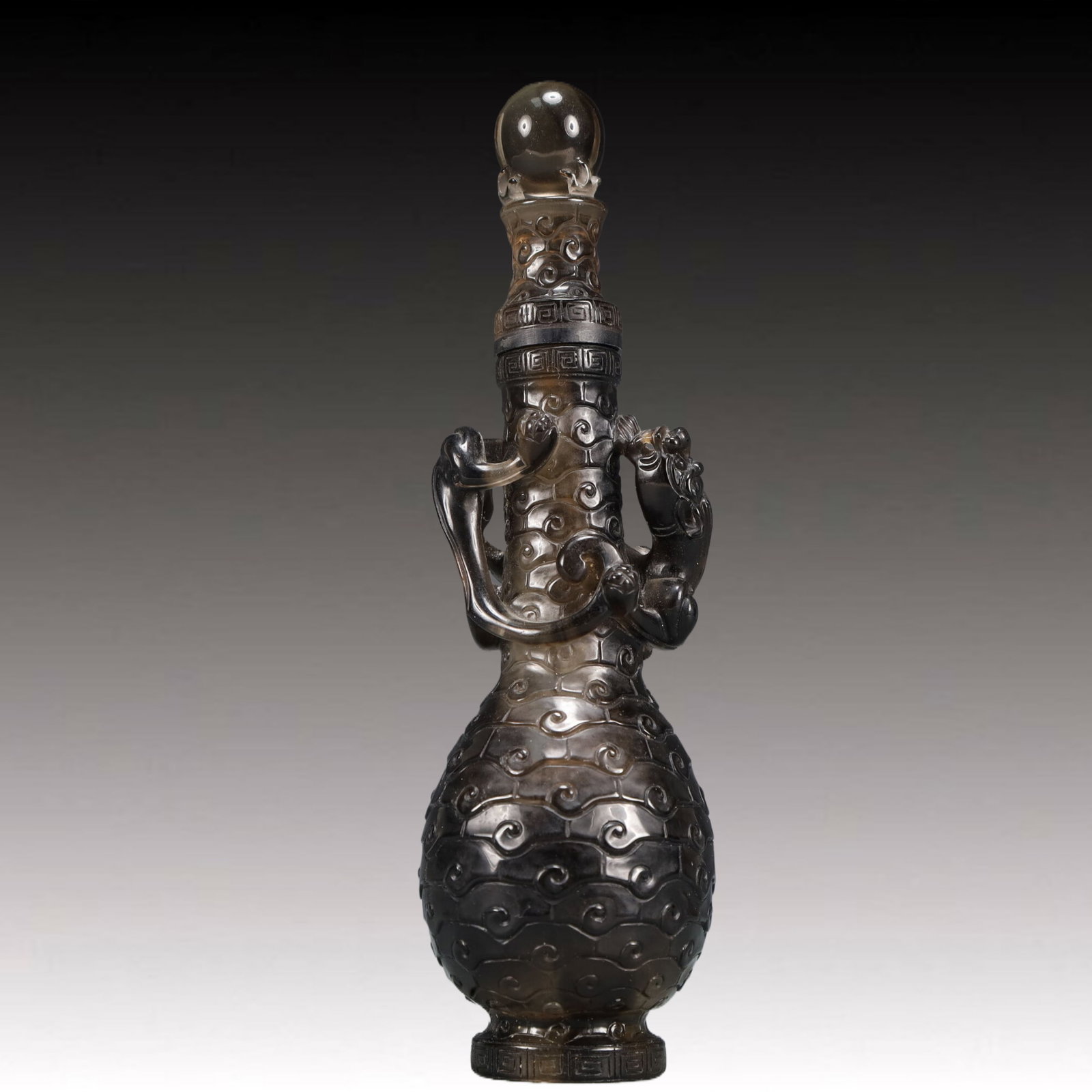 An Exquisite Crystal Auspicious Beast Pattern Vase - 3