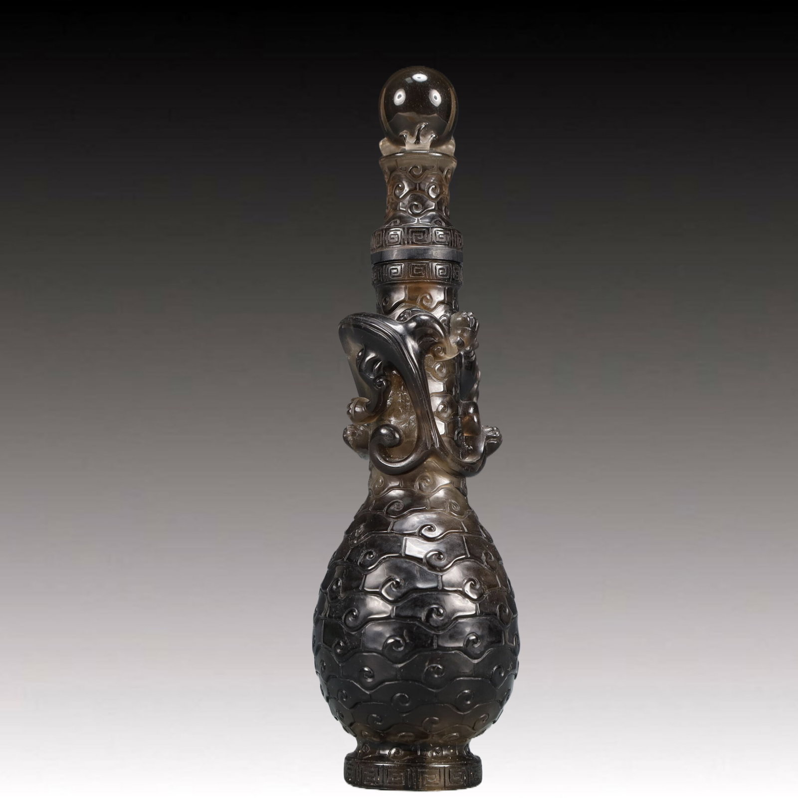 An Exquisite Crystal Auspicious Beast Pattern Vase - 4